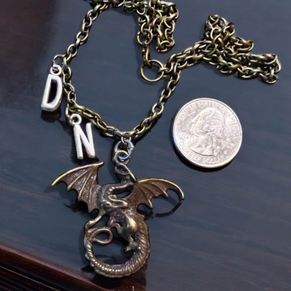 Silver and bronze toned Dungeons and Dragons Pendant Necklace Unique DND 19”long - Picture 13 of 13
